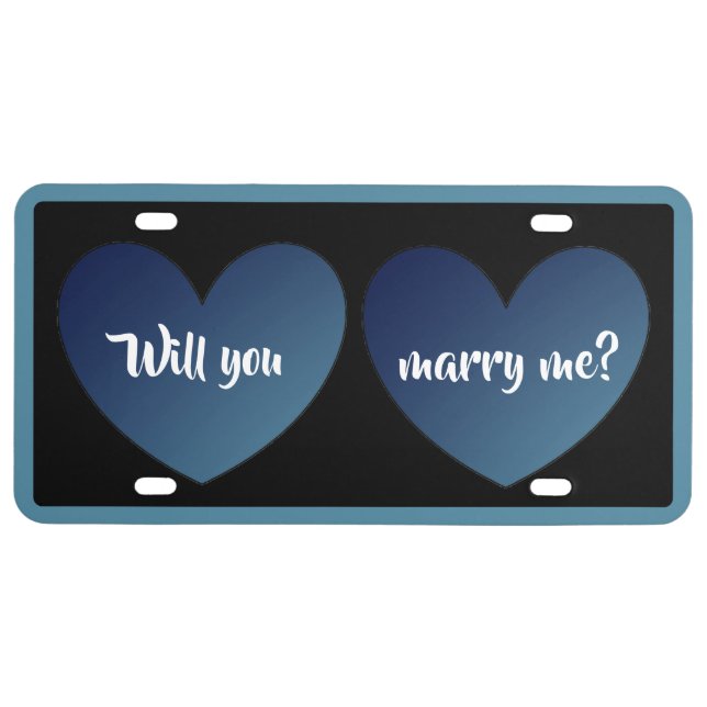 Will you marry me license plate by dalDesignNZ (Front)