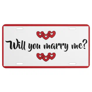 Will you marry me license plate by dalDesignNZ