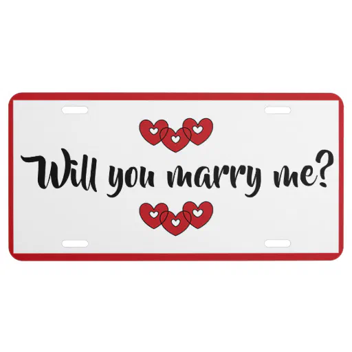 Will you marry me license plate by dalDesignNZ