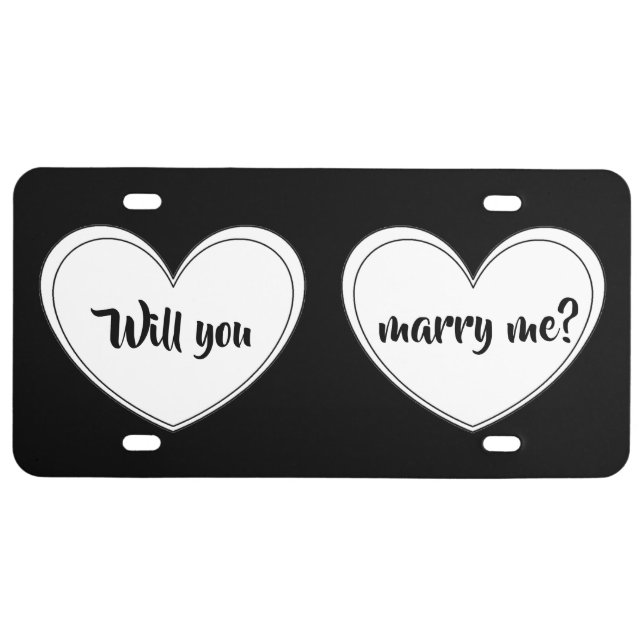 Will you marry me license plate by dalDesignNZ (Front)