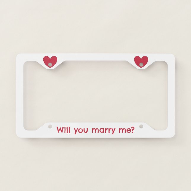 Will you marry me?  license plate frame (Front)