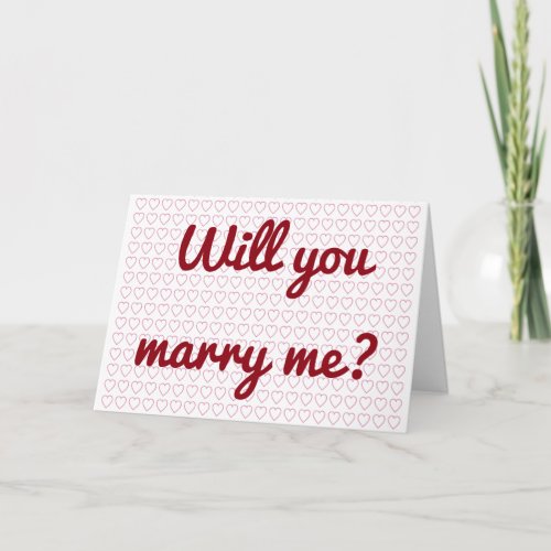 Will you marry me  Lots of Small Heart Shapes Card