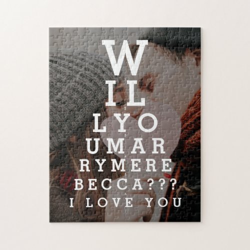 Will You Marry Me Marriage Photo Optician Chart Jigsaw Puzzle