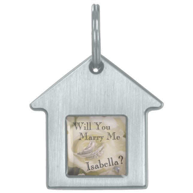 Will You Marry Me? Marriage Proposal Dog Tag (Front)