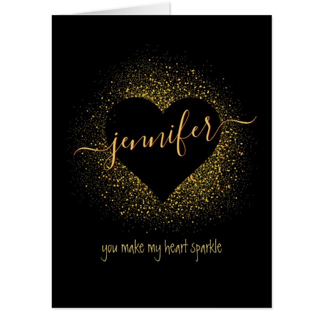 WILL YOU MARRY ME MARRIAGE PROPOSAL GOLD SPARKLE CARD (Front)