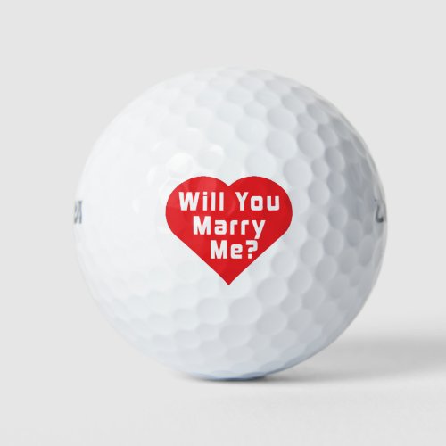 Will You Marry Me Marriage Proposal Golf Balls