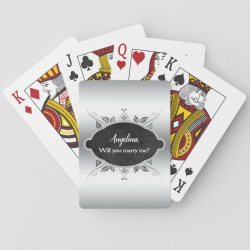 Will You Marry Me Marriage Proposal Personalized Playing Cards