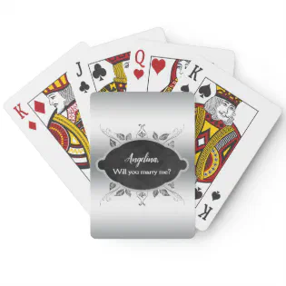 Will You Marry Me Marriage Proposal Personalized Poker Cards