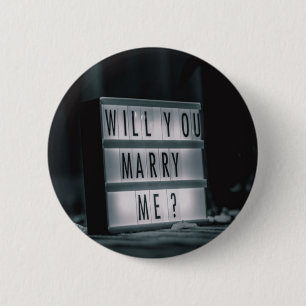 Will You Marry Me?  Marriage Proposal Romantic Button