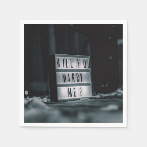 Will You Marry Me  Marriage Proposal Romantic Napkins