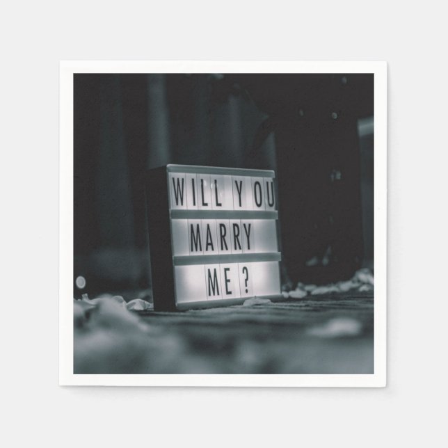 Will You Marry Me?  Marriage Proposal Romantic Napkins (Front)