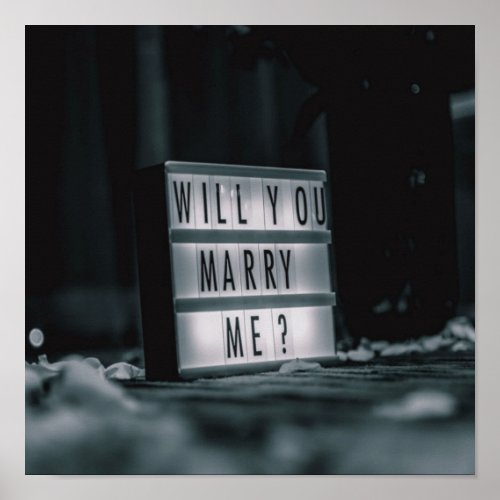 Will You Marry Me  Marriage Proposal Romantic Poster