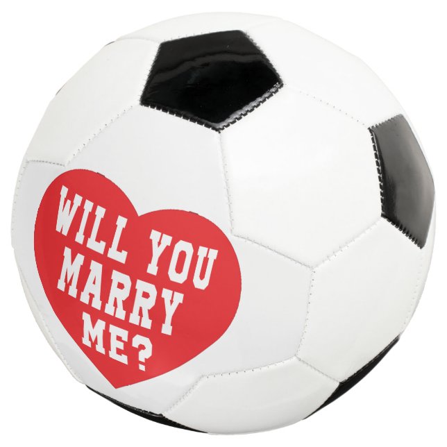 Will You Marry Me? Marriage Proposal Soccer Ball (Three Quarter)