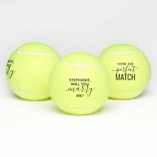 Will You Marry Me Marriage Proposal Tennis Balls