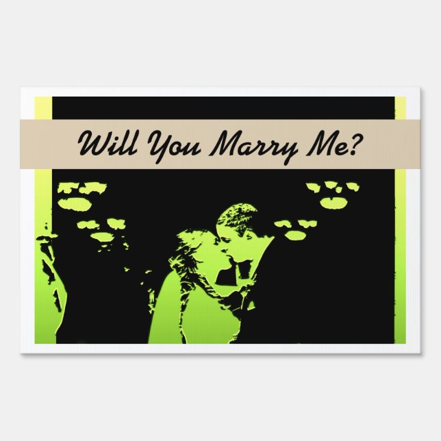 Will You Marry Me? Marriage Proposal Yard Sign (Front)