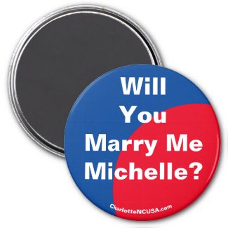 Will You Marry Me Michelle? red blue magnet