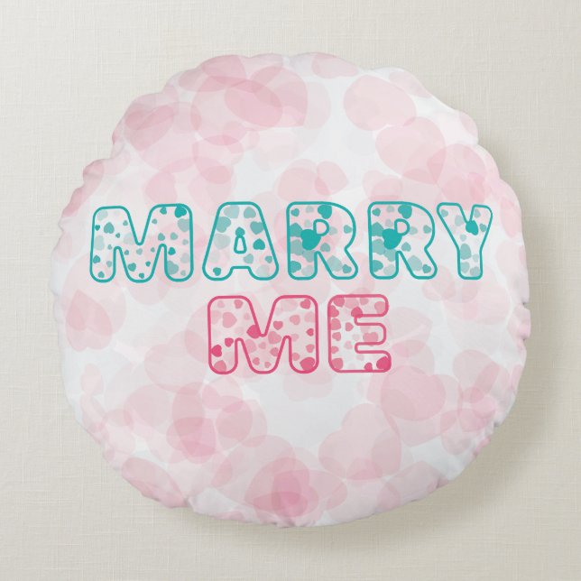 Will You Marry Me? My Sweet Heart Round Pillow (Front)