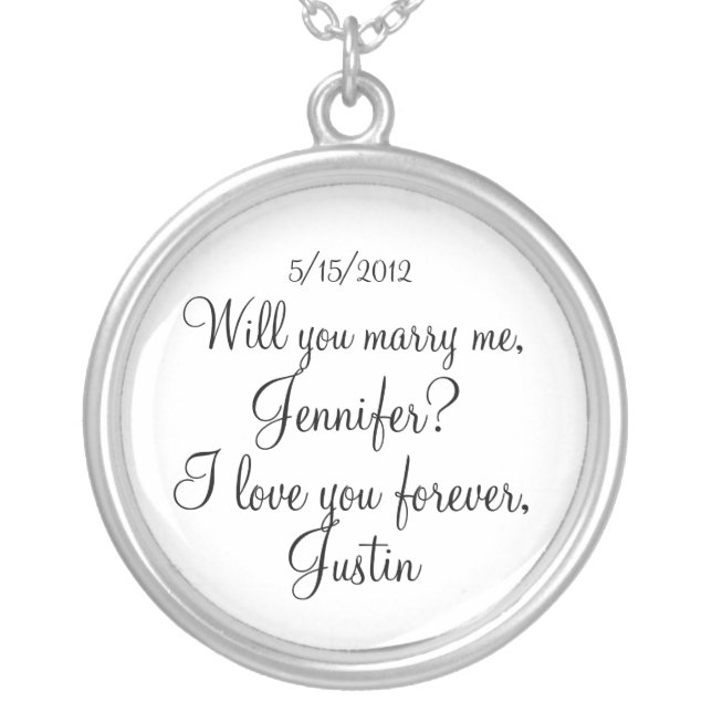 Will You Marry Me necklace (personalize) (Front)
