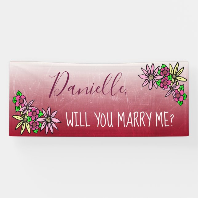 Will you Marry Me,  Ombre Banner (Horizontal)