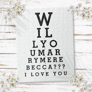 Will You Marry Me Optician Chart Custom Marriage Jigsaw Puzzle
