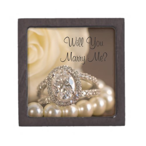 Will You Marry Me Oval Diamond Engagement Ring Box