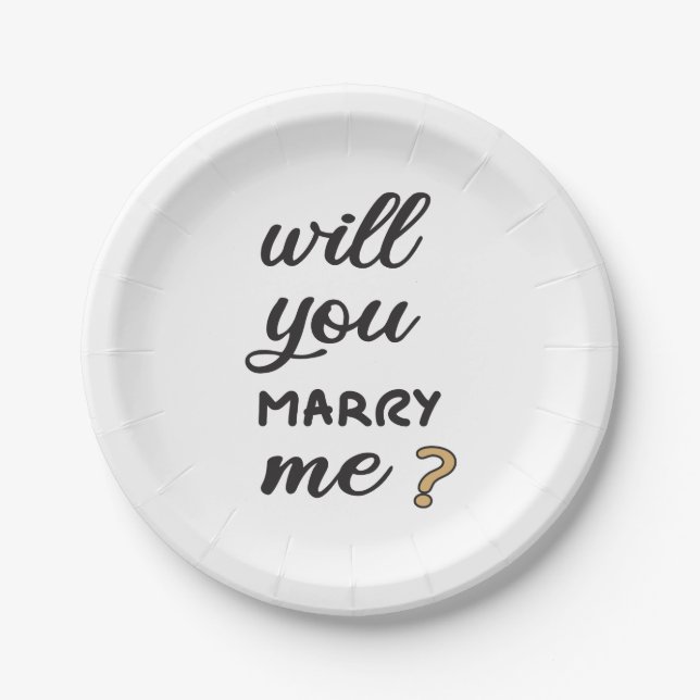 Will you marry me? paper plates (Front)