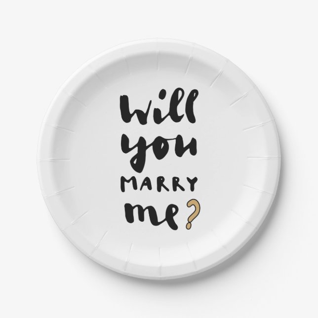 Will you marry me paper plates (Front)