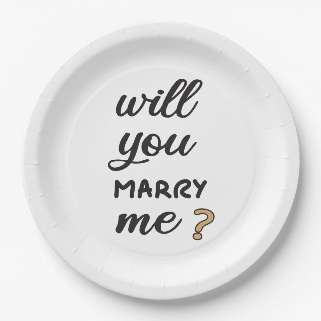 Will you marry me? paper plates (Front)