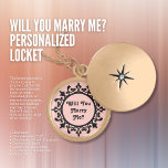 Will You Marry Me? Personalized Locket<br><div class="desc">This personalized pink scroll locket necklace is the perfect way to pop the question! The locket can be personalized with your wedding date or the date you met, and the locket can be engraved with your name or the name of your loved one. This is a unique and thoughtful gift...</div>