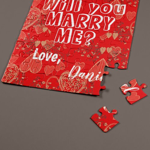 Will you marry me personalized marriage proposal jigsaw puzzle
