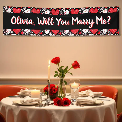 Will You Marry Me, Personalized Proposal  Banner