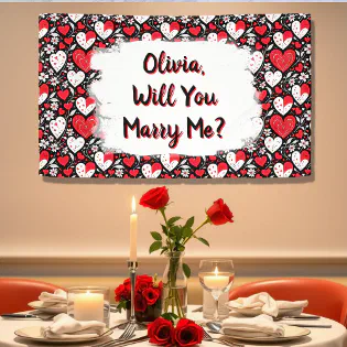 Will You Marry Me, Personalized Proposal  Banner