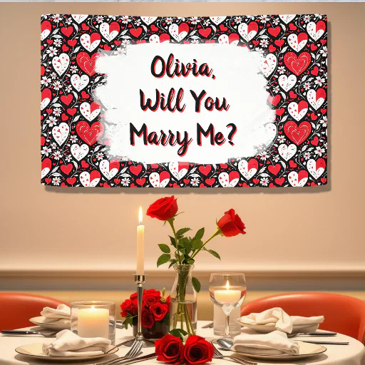 Will You Marry Me, Personalized Proposal  Banner