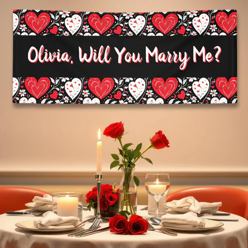 Will You Marry Me, Personalized Proposal  Banner
