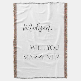 Will You Marry Me Personalized Proposal Throw Blanket