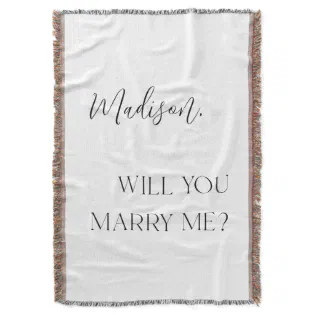 Will You Marry Me Personalized Proposal Throw Blanket