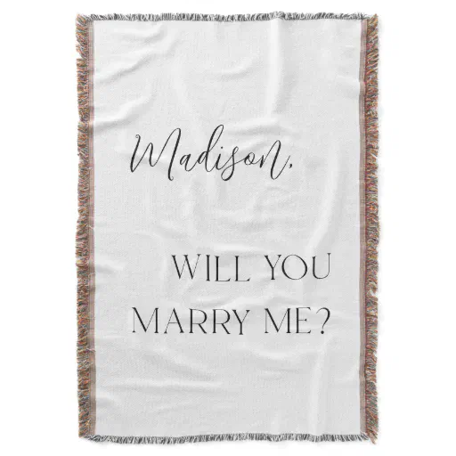 Will You Marry Me Personalized Proposal Throw Blanket