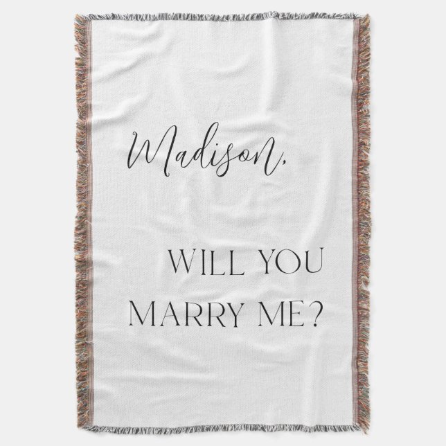 Will You Marry Me Personalized Proposal Throw Blanket (Front Vertical)