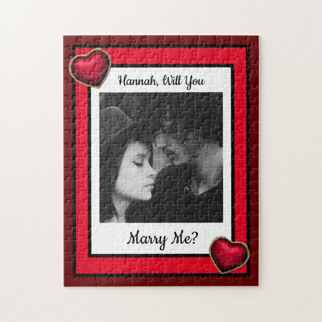 Will You Marry Me? Personalized Romantic Proposal  Jigsaw Puzzle (Vertical)