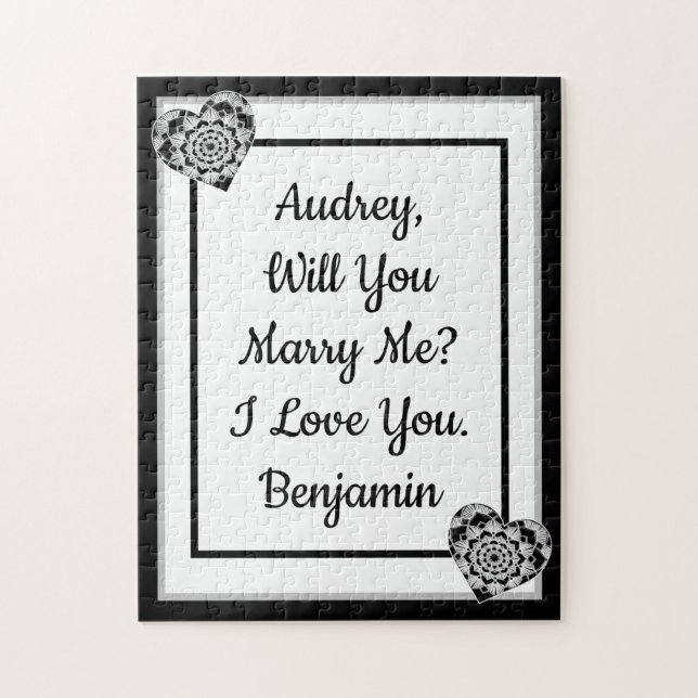 Will You Marry Me? Personalized Romantic Proposal Jigsaw Puzzle (Vertical)
