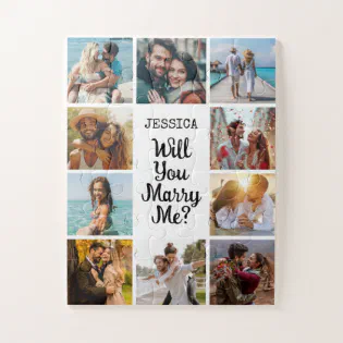 Will You Marry Me Photo Collage Proposal Surprise Jigsaw Puzzle