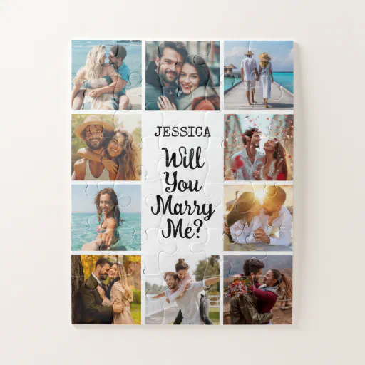 Will You Marry Me Photo Collage Proposal Surprise Jigsaw Puzzle