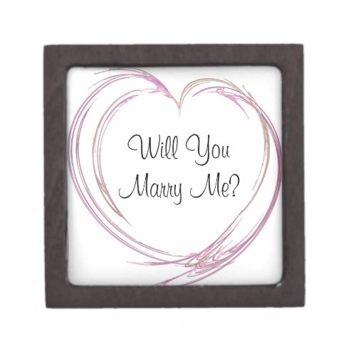 Will You Marry Me Pink Heart Engagement Ring Box