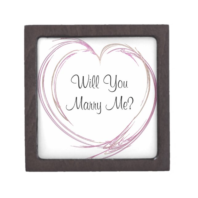 Will You Marry Me Pink Heart Engagement Ring Box (Front)