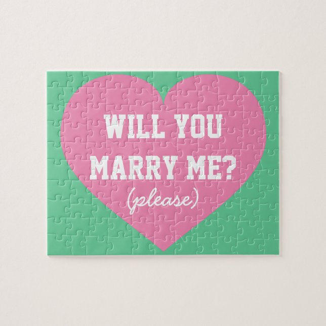 Will you Marry Me? Pink Heart Jigsaw Puzzle (Horizontal)