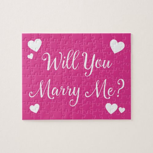 Will You Marry Me Pink Jigsaw Puzzle