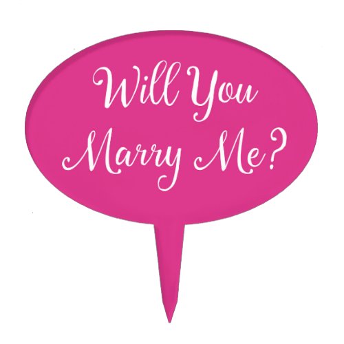 Will You Marry Me Pink Sweet Marriage Proposal Cake Topper