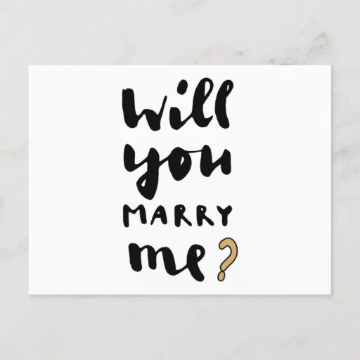 Will you marry me postcard