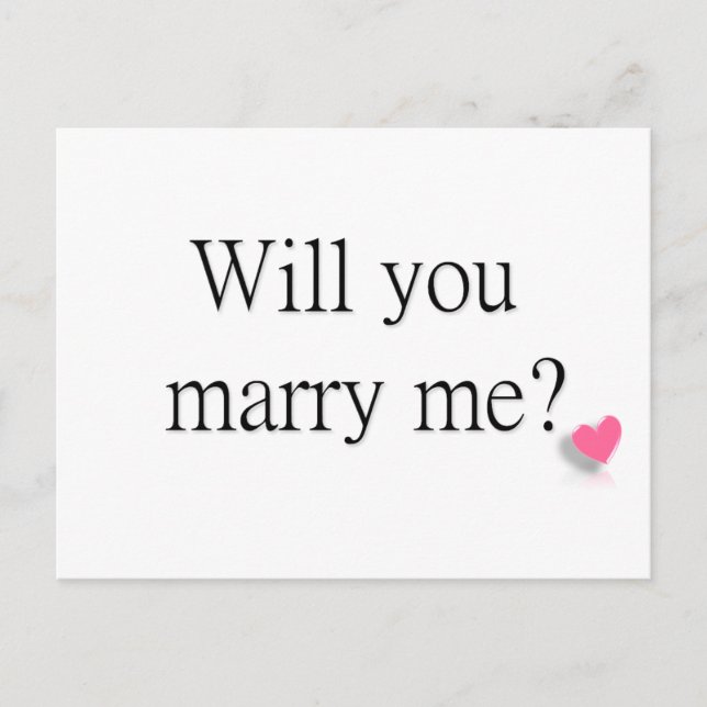 WILL YOU MARRY ME POSTCARD (Front)