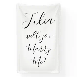 ​"Will You Marry Me" Proposal Banner, Fabric Linen Banner